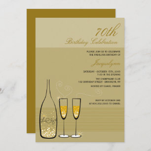 Gold Champagne Milestone Anniversaire Invitation d