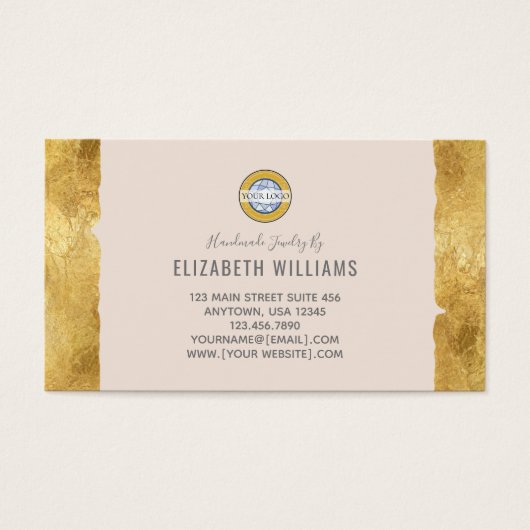 Gold Champagne Voeg je Logo Visitekaartjes toe (Voorkant)