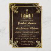 Gold Chandelier Bridal Shower Kaart (Voorkant / Achterkant)