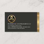 Gold Chauffeur Buttons On Grey Black Layers Visitekaartje (Achterkant)