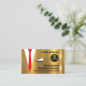 Gold Chauffeur Driver Suit Visitekaartje (Staand voorkant)