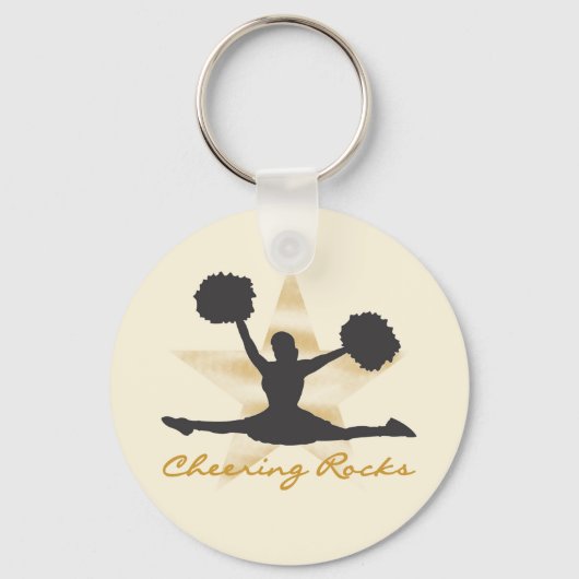 Gold Cheering Rocks T-shirts en cadeautjes Sleutelhanger (Voorkant)