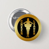 GOLD CHEERLEADER RONDE BUTTON 5,7 CM (Voorkant /achterkant)
