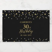 Gold Cheers 30 jaar, 30ste verjaardagsfeestje Sparkling Wijnetiket (Enkel label)