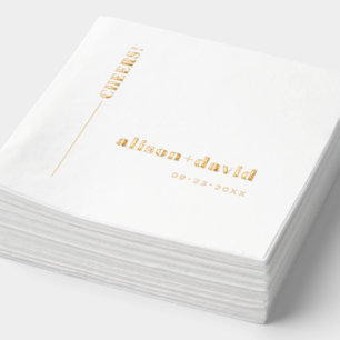 Gold CHEERS typografie minimalistische bruiloft Folie Servetten