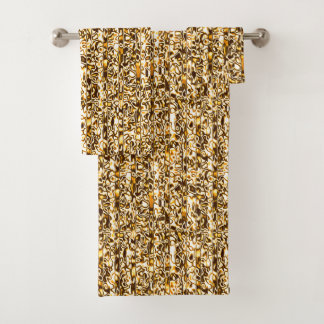Gold Cheetah Print Towel set Bad Handdoek