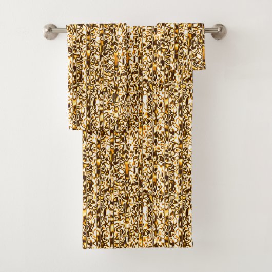 Gold Cheetah Print Towel set Bad Handdoek (Insitu)