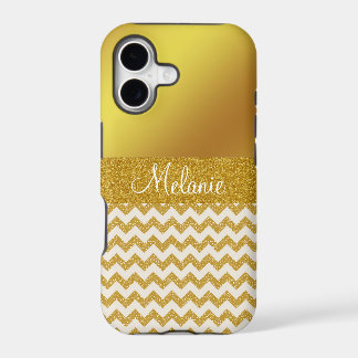 Gold Chevron Aangepaste iPhone-draagtas