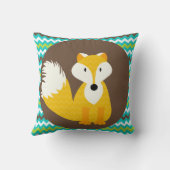 Gold Chevron Fox sur oreiller Brown (Verso)