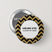 Gold Chevron Glitter Afstuderen Button (Voorkant /achterkant)