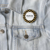 Gold Chevron Glitter Afstuderen Button (In situ)