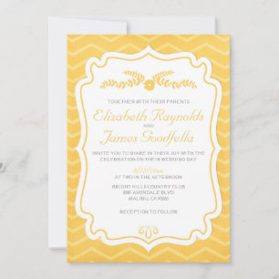 Gold Chevron lance des invitations de mariage