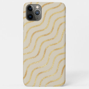 Gold Chevron op Taupe iPhone 11 Pro Max Hoesje