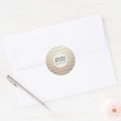 Gold Chevron Pattern Gray Personalized Ronde Sticker (Envelop)