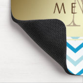 Gold Chevron Pattern Monogram personaliseren Muismat (Hoek)