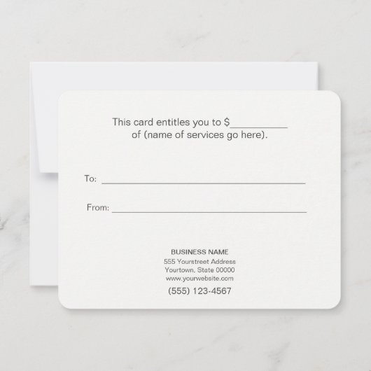 Gold Chevron Pattern Salon & Spa Gift Certificate (Achterkant)