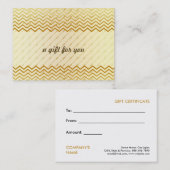 Gold Chevron Salon et certificat cadeau Spa (Devant / Derrière)