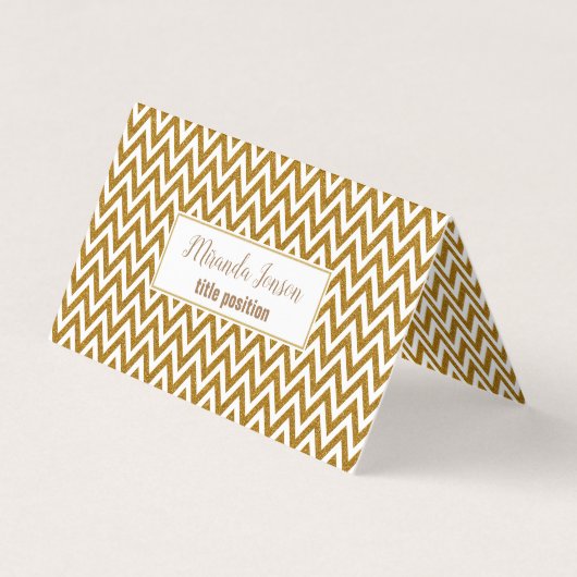 Gold Chevron Visitekaartjes (Voorkant)