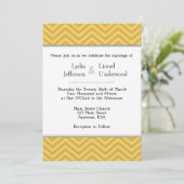 Gold Chevron Wedding Invitations Kaart (Staand voorkant)