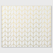 Gold Chevron White Background Modern Chic Cadeaupapier (Vlak)