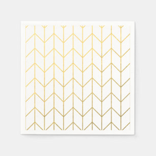 Gold Chevron White Background Modern Chic Servet