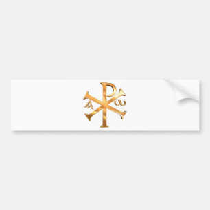 Gold Chi-Rho Bumpersticker