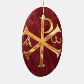Gold Chi-Rho Keramisch Ornament (Rechts)