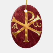 Gold Chi-Rho Keramisch Ornament (Voorkant)