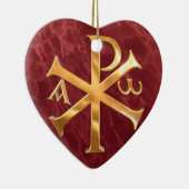 Gold Chi-Rho Keramisch Ornament (Rechts)