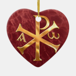 Gold Chi-Rho Keramisch Ornament