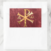 Gold Chi-Rho Rechthoekige Sticker (Tas)