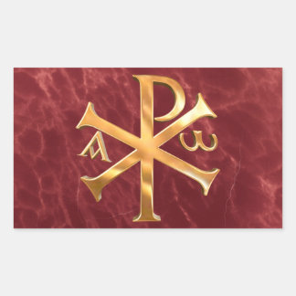 Gold Chi-Rho Rechthoekige Sticker
