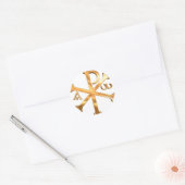 Gold Chi-Rho Ronde Sticker (Envelop)