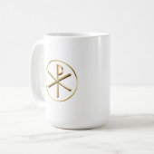Gold Chi-Rho-symbool Koffiemok (Voorkant links)