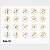 Gold Chi-Rho-symbool Ronde Sticker (Vel)