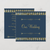 Gold Chic Wedding Uitnodiging (Voorkant / Achterkant)
