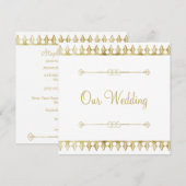 Gold Chic Wedding Uitnodiging (Voorkant / Achterkant)