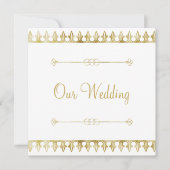 Gold Chic Wedding Uitnodiging (Voorkant)