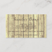 Gold Chicken Wood Rustic Organic Egg Farming Visitekaartje (Achterkant)