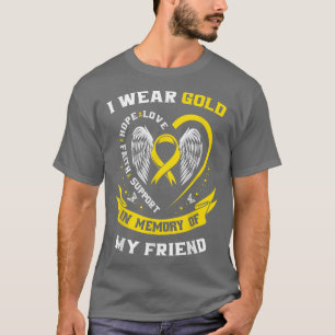 Gold Childhood Cancer Awareness Items in Memory of T-shirt