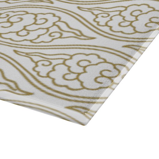 Gold Chinese Clouds Pattern Glass Cutting Board Snijplank (Hoek)