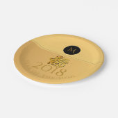 Gold Chinese Dog Papercut 2018 Monogram P Bord (Gekanteld)