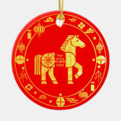Gold Chinese new year 2026 Keramisch Ornament (Voorkant)