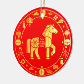 Gold Chinese new year 2026 Keramisch Ornament (Links)