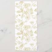 Gold Chinoiserie Floral Wedding Menu (Achterkant)