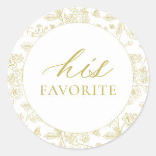 Gold Chinoiserie Floral zijn favoriete smaak Ronde Sticker