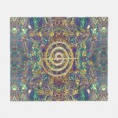 Gold Choku Rei Symbol en Reiki Precepts Fleece Deken (Voorkant (Horizontaal))