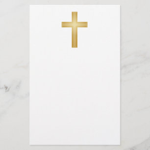 Gold Christelijk Cross Briefpapier