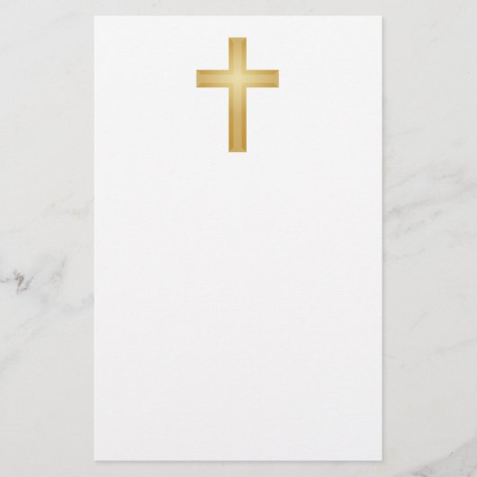 Gold Christelijk Cross Briefpapier (Voorkant)