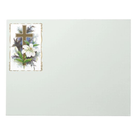 Gold Christelijk Cross Notitieblok (Voorkant)